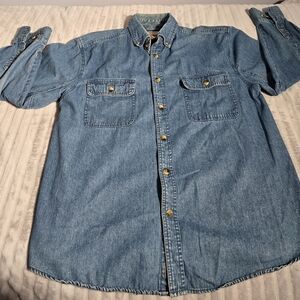 SCHMIDT DENIM (L)Men's Blue  Casual Button Down Shirt. 516